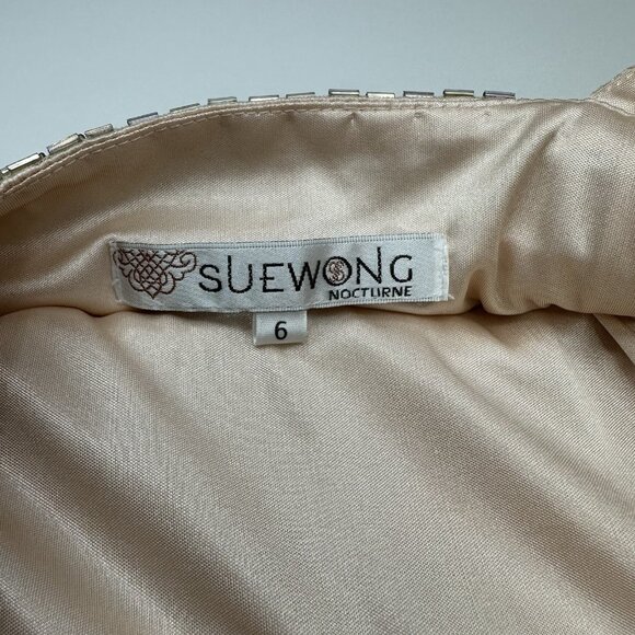 Sue Wong Nocturne Women's NWT Pink Beaded Embroidered‎ Floral Formal Dress 6/C36 - Picture 10 of 17